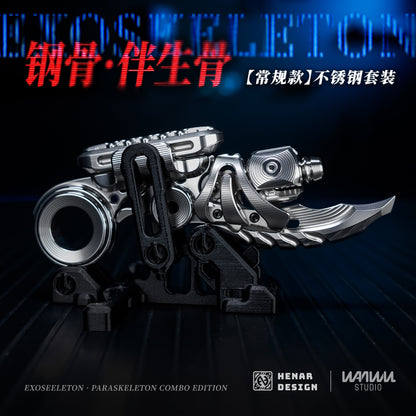 WANWU EXOSKELETON Metal EDC Fidget Slider | Adult Stress Relief Fidget Toy | Haptic Mechanical Push Card