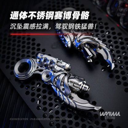 WANWU EXOSKELETON Metal EDC Fidget Slider | Adult Stress Relief Fidget Toy | Haptic Mechanical Push Card
