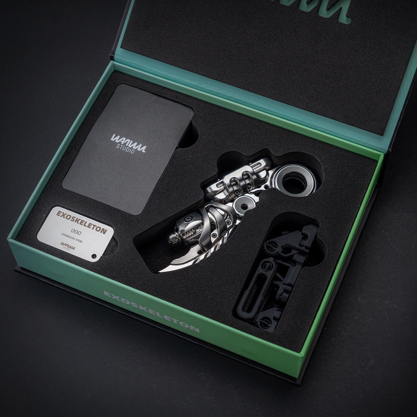 WANWU EXOSKELETON Metal EDC Fidget Slider | Adult Stress Relief Fidget Toy | Haptic Mechanical Push Card